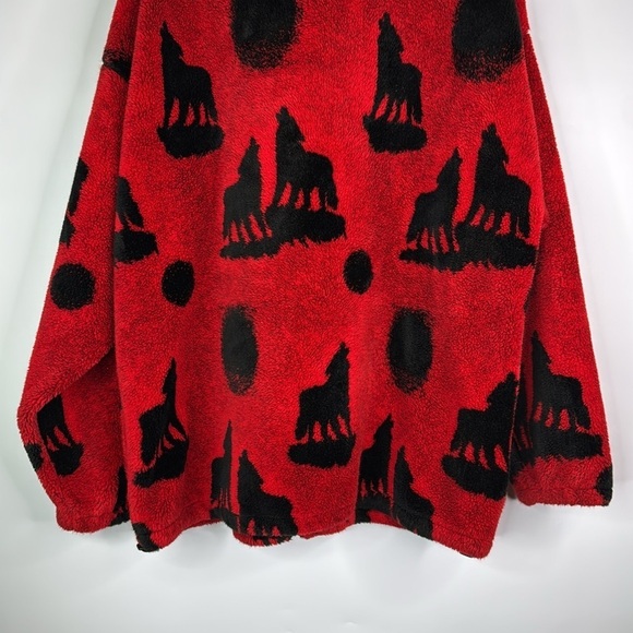 Vintage Four Seasons Red Wolf Moon Full Zip Fleece Jacket Large - Picture 6 of 10